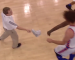 Amir Johnson slapped a shoe out of Robin Lopez’s hands